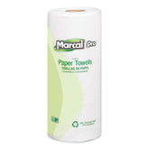 Marcal Paper 100% Premium Recycled Perforated Towels, 11 X 9, White, 70/Roll, 15 Rolls/Carton - MRC610